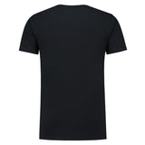 Lemon & Soda Fine Cotton Elastane V-neck T-shirt for him zwart achterkant LEM1135