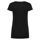Lemon & Soda Cotton Elastane V-neck T-shirt Short Sleeves for her zwart achterkant  LEM1262