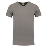 Lemon & Soda Cotton Elastane V-neck T-shirt Short Sleeves for him grijs voorkant LEM1264