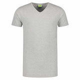 Lemon & Soda Cotton Elastane V-neck T-shirt Short Sleeves for him grijs melange voorkant LEM1264