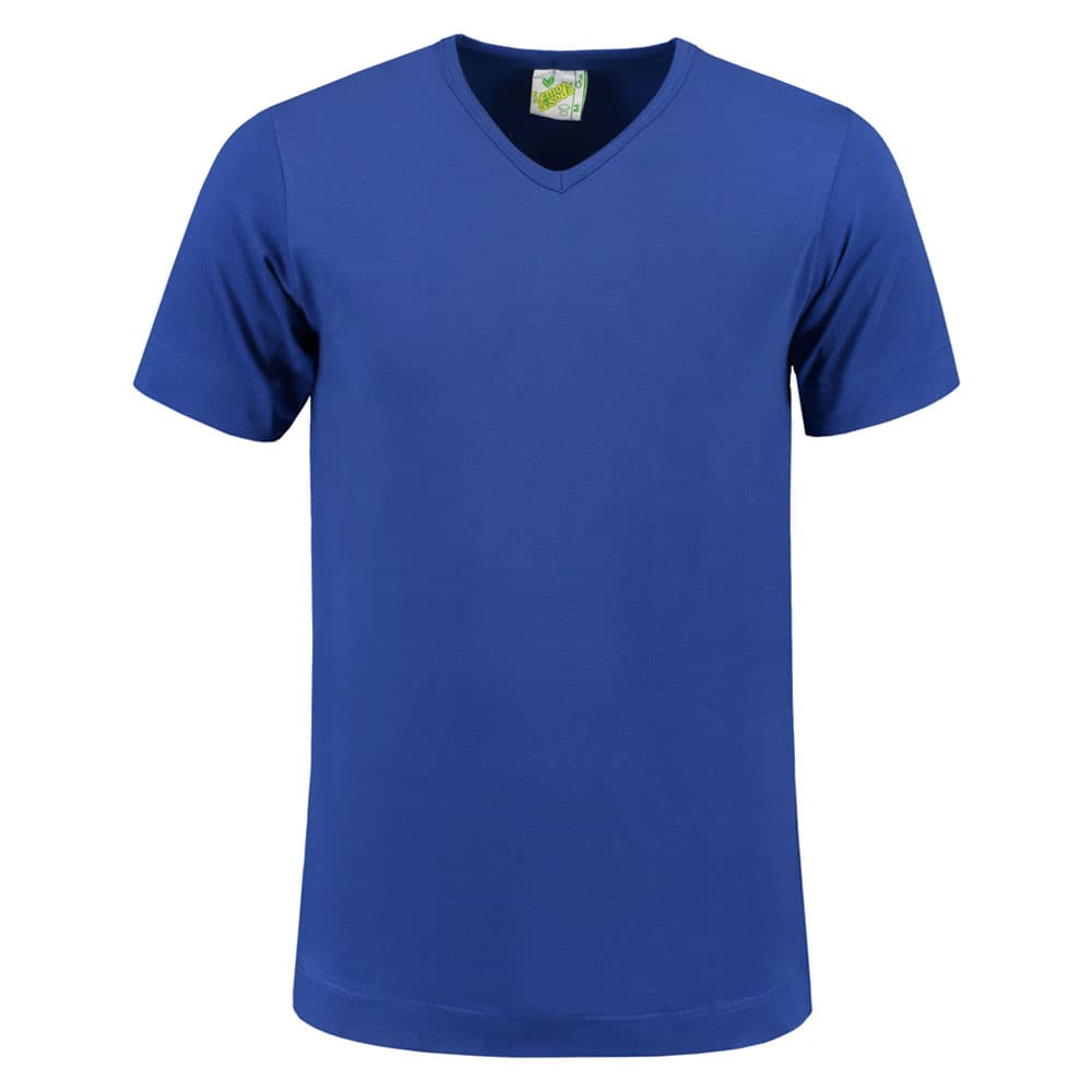 Lemon & Soda Cotton Elastane V-neck T-shirt Short Sleeves for him koningsblauw voorkant  LEM1264