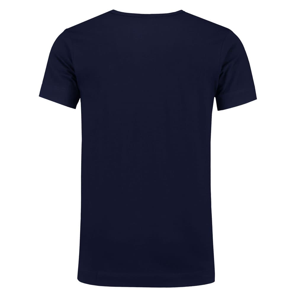 Lemon & Soda Cotton Elastane V-neck T-shirt Short Sleeves for him marineblauw achterkant LEM1264