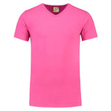 Lemon & Soda Cotton Elastane V-neck T-shirt Short Sleeves for him roze voorkant LEM1264