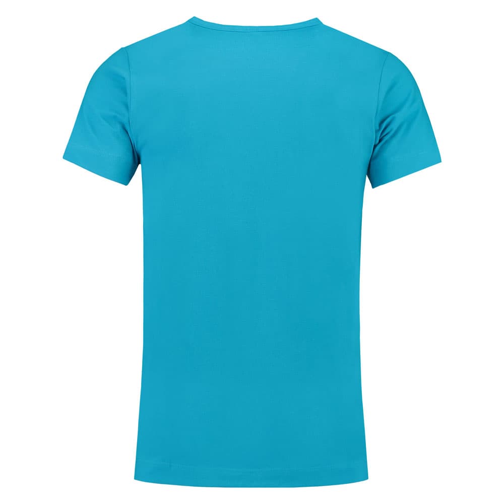 Lemon & Soda Cotton Elastane V-neck T-shirt Short Sleeves for him turquoise achterkant LEM1264