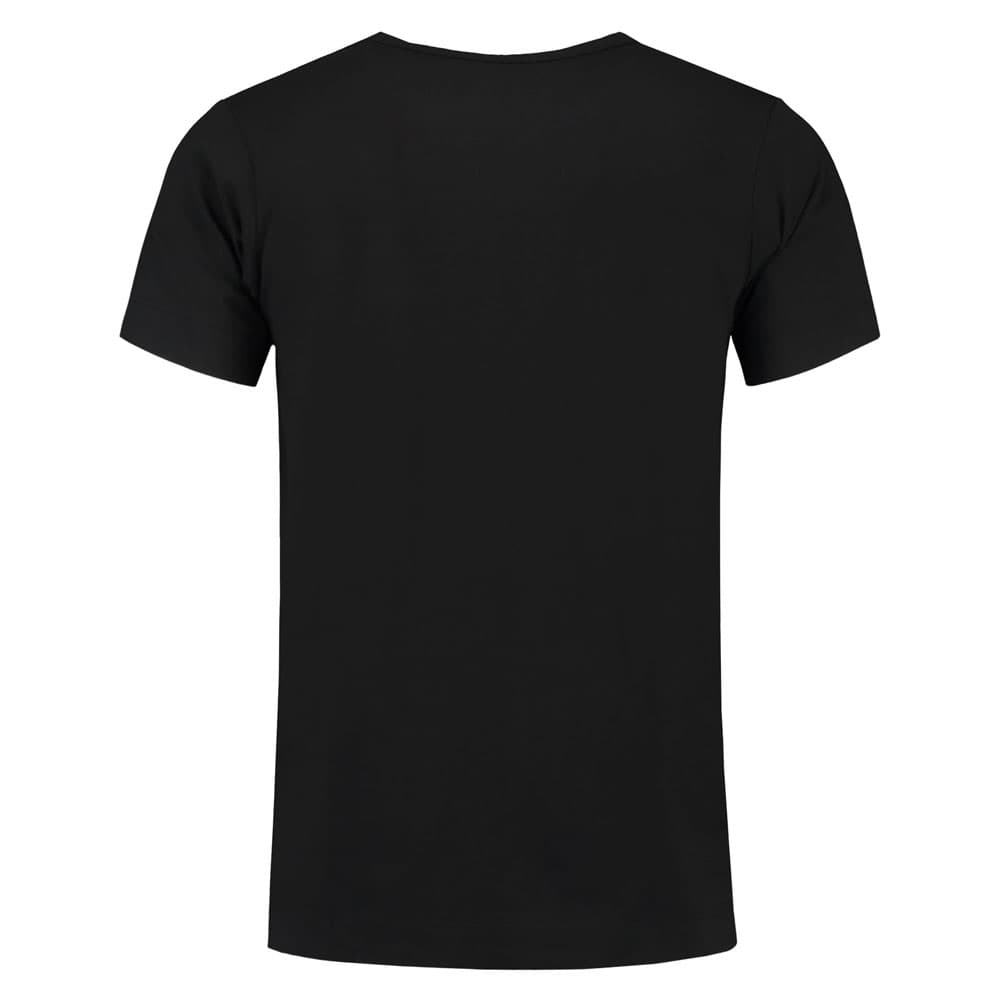 Lemon & Soda Cotton Elastane V-neck T-shirt Short Sleeves for him zwart achterkant  LEM1264
