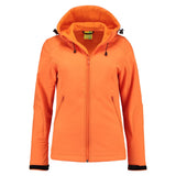 Lemon & Soda Softshell Hooded Jacket for her oranje voorkant LEM3627
