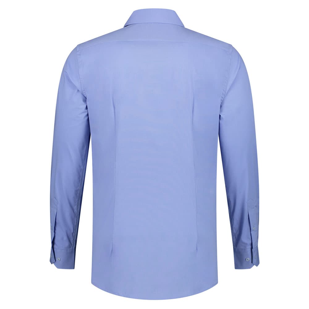 Lemon & Soda Stretch Poly-Cotton Mix Poplin Shirt Long Sleeves for him lichtblauw achterkant LEM3925