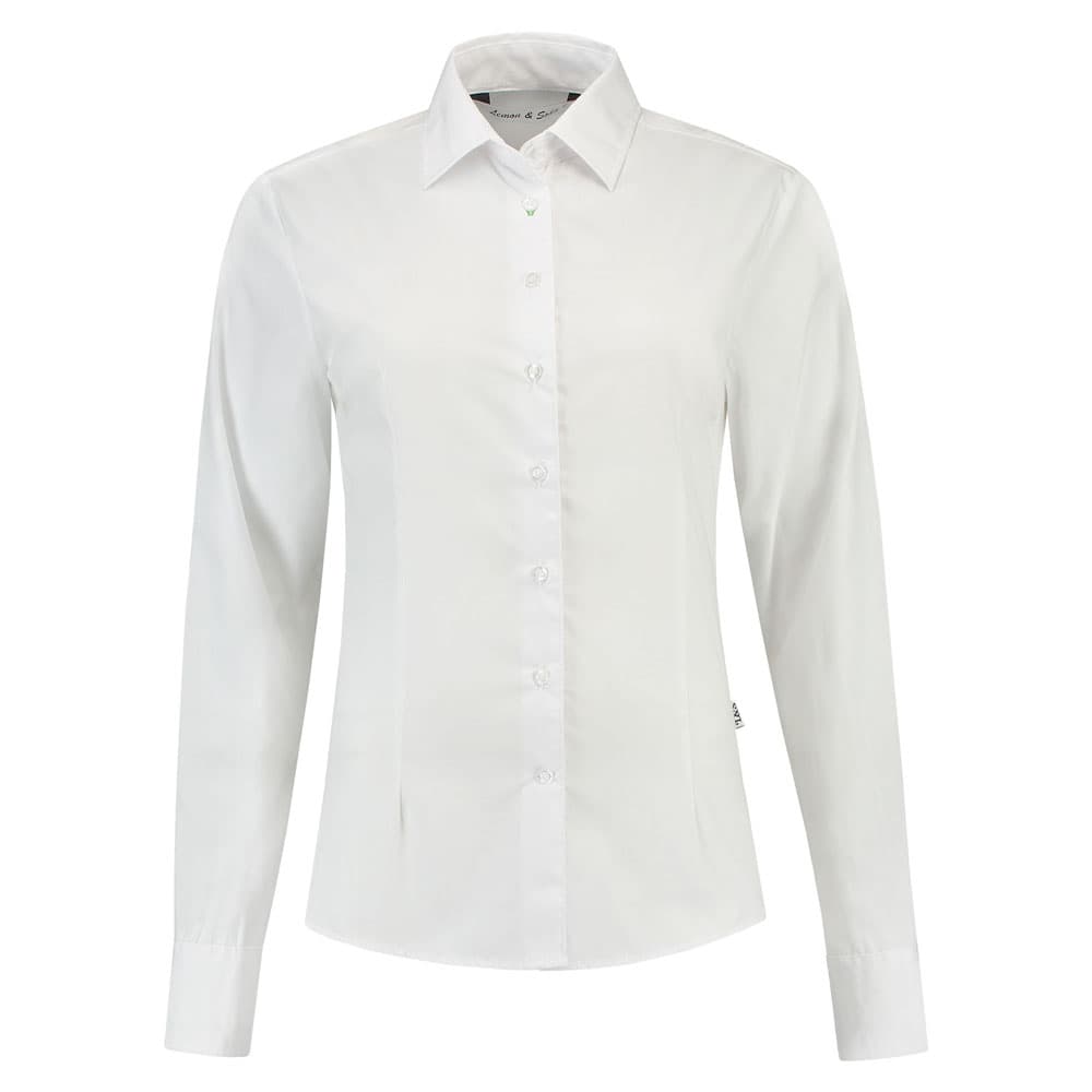 Lemon & Soda Poly-cotton Mix Poplin Shirt Long Sleeves for her wit voorkant LEM3932