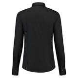 Lemon & Soda Poly-cotton Mix Poplin Shirt Long Sleeves for her zwart achterkant LEM3932