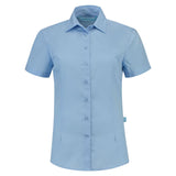 Lemon & Soda Poly-cotton Mix Poplin Shirt Short Sleeves for her lichtblauw voorkant LEM3933