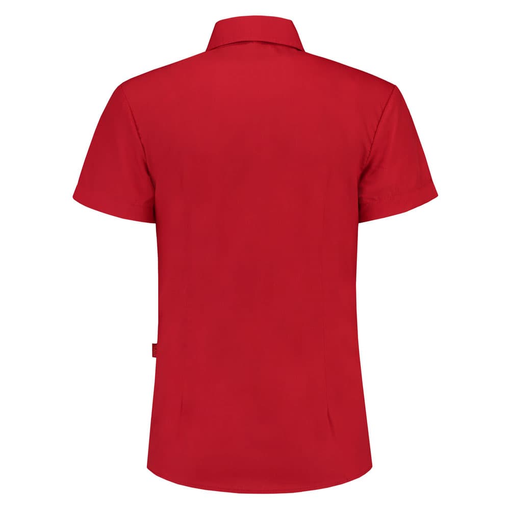 Lemon & Soda Poly-cotton Mix Poplin Shirt Short Sleeves for her rood achterkant LEM3933