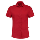 Lemon & Soda Poly-cotton Mix Poplin Shirt Short Sleeves for her rood voorkant LEM3933