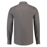 Lemon & Soda Poly-cotton Mix Poplin Shirt Long Sleeves for him grijs achterkant LEM3935