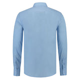Lemon & Soda Poly-cotton Mix Poplin Shirt Long Sleeves for him lichtblauw achterkant LEM3935