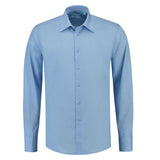 Lemon & Soda Poly-cotton Mix Poplin Shirt Long Sleeves for him lichtblauw voorkant LEM3935