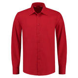 Lemon & Soda Poly-cotton Mix Poplin Shirt Long Sleeves for him rood voorkant LEM3935