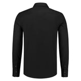 Lemon & Soda Poly-cotton Mix Poplin Shirt Long Sleeves for him zwart achterkant LEM3935
