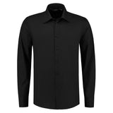 Lemon & Soda Poly-cotton Mix Poplin Shirt Long Sleeves for him zwart voorkant LEM3935