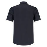 Lemon & Soda Poly-cotton Mix Poplin Shirt Short Sleeves for him marineblauw achterkant LEM3936