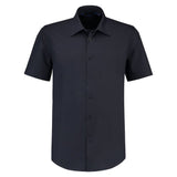 Lemon & Soda Poly-cotton Mix Poplin Shirt Short Sleeves for him marineblauw voorkant LEM3936