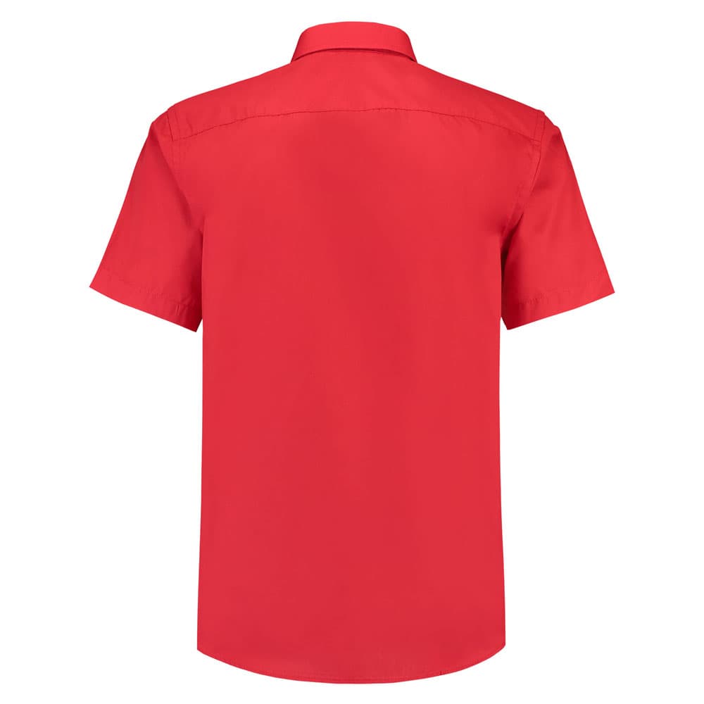 Lemon & Soda Poly-cotton Mix Poplin Shirt Short Sleeves for him rood achterkant LEM3936