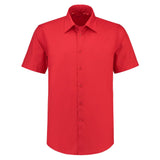 Lemon & Soda Poly-cotton Mix Poplin Shirt Short Sleeves for him rood voorkant LEM3936