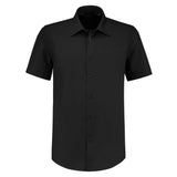 Lemon & Soda Poly-cotton Mix Poplin Shirt Short Sleeves for him zwart voorkant LEM3936