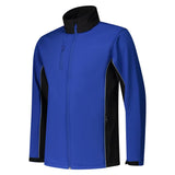 Lemon & Soda Workwear Contrast Softshell Jacket koningsblauw zwart voorkant LEM4800