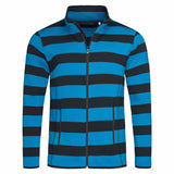 Stedman Striped Fleece Cardigan for him blauw zwart STE5090