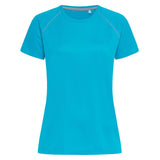 Stedman Active-dry Team Raglan Mesh T-shirt Short Sleeves for her blauw STE8130