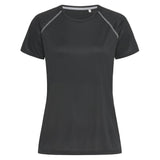 Stedman Active-dry Team Raglan Mesh T-shirt Short Sleeves for her zwart STE8130