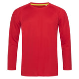 Stedman Active-dry Mesh Raglan T-shirt Long Sleeves rood voorkant STE8420