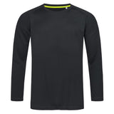 Stedman Active-dry Mesh Raglan T-shirt Long Sleeves zwart voorkant STE8420