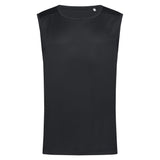 Stedman Active-dry Sleeveless Mesh T-shirt for him zwart STE8440
