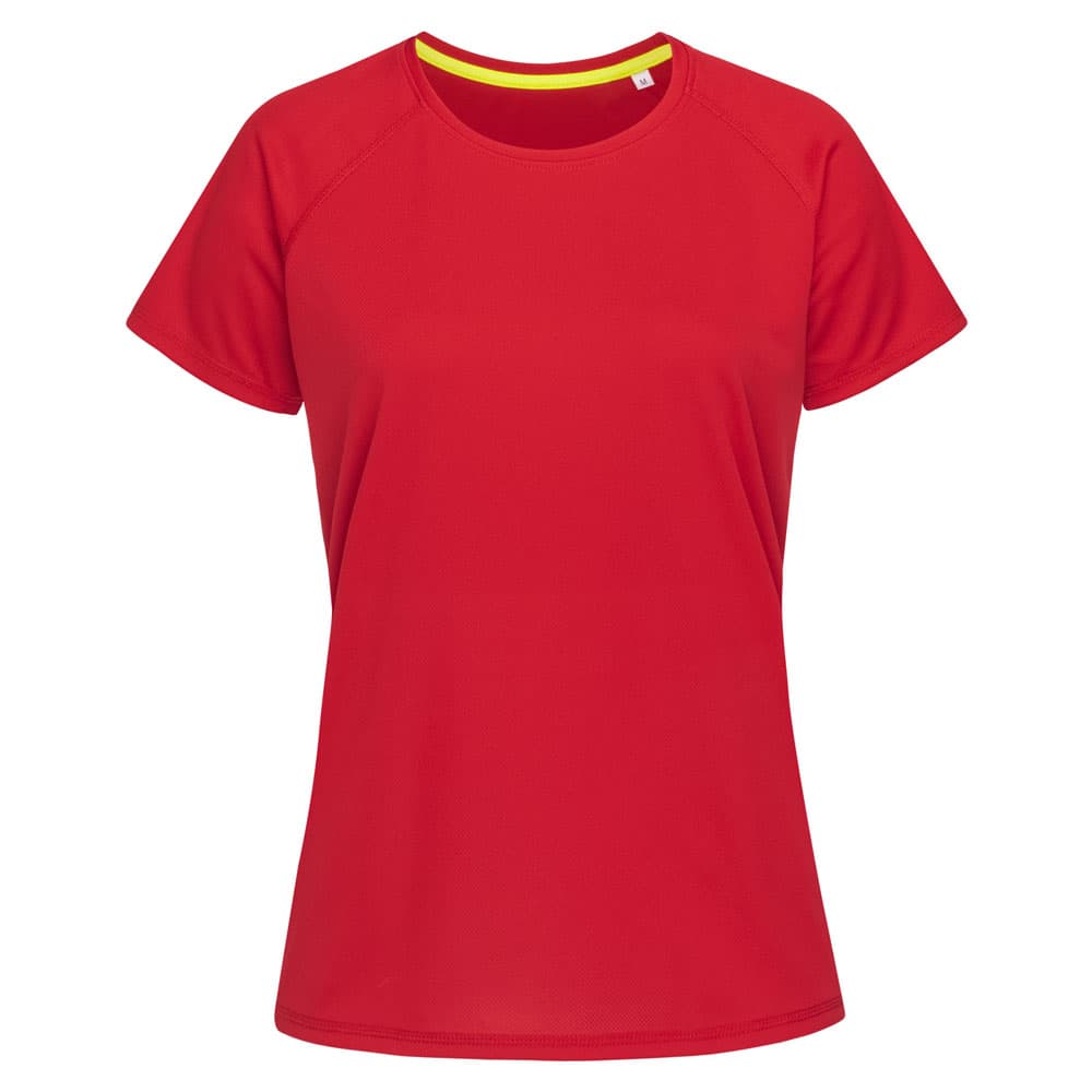 Stedman Active-dry Mesh Raglan T-shirt Short Sleeves for her rood voorkant STE8500